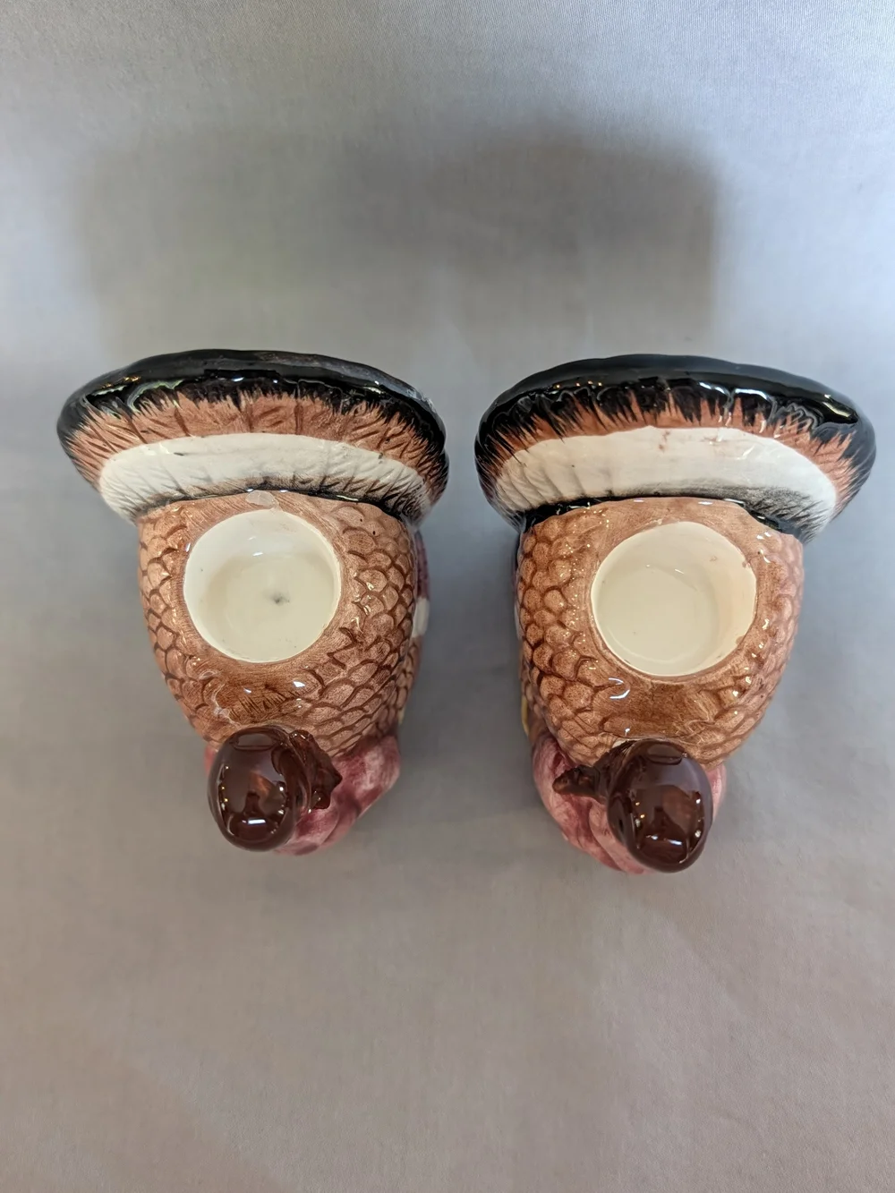 Pair Of Ceramic Turkey Taper Candle Holders Thanksgiving Fall